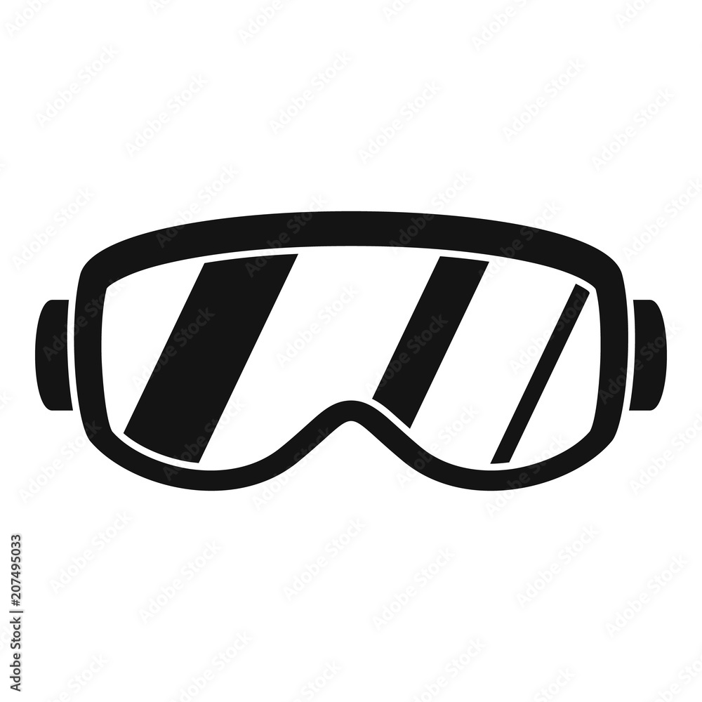 Ski glasses icon. Simple illustration of ski glasses vector icon for web design isolated on white background Ski glasses icon. Simple illustration of ski glasses vector icon for web design isolated on white background
