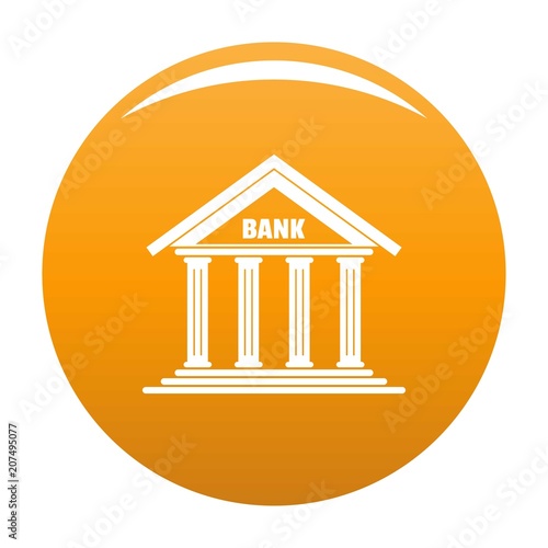 Bank icon. Simple illustration of bank vector icon for any design orange