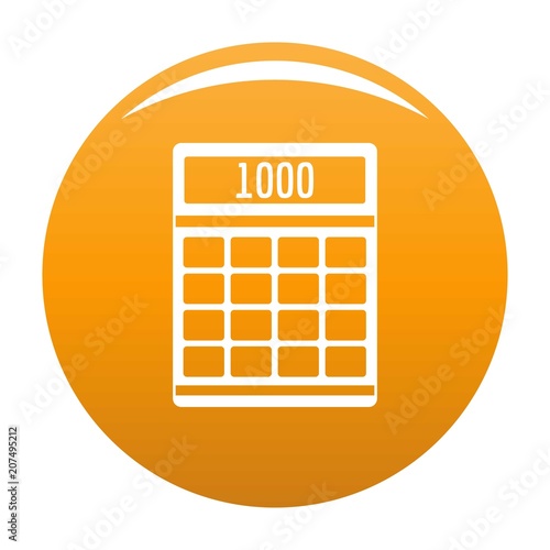 Tax calculator icon. Simple illustration of tax calculator vector icon for any design orange