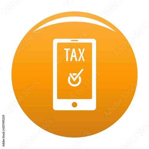 Payment tax icon. Simple illustration of payment tax vector icon for any design orange