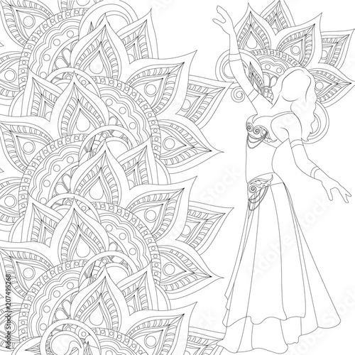 coloring with an eastern dancer