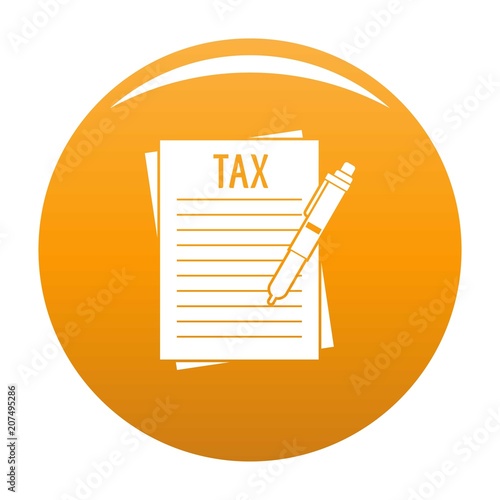 Income declaration icon. Simple illustration of income declaration vector icon for any design orange