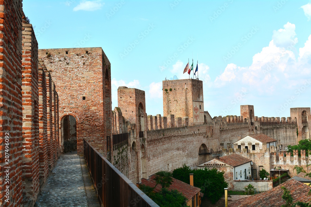 Ancient walls of Cittadella, beautiful village in Padua, Veneto, Italy.