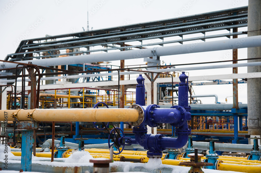 Naklejka premium Oil and gas industry,refinery factory