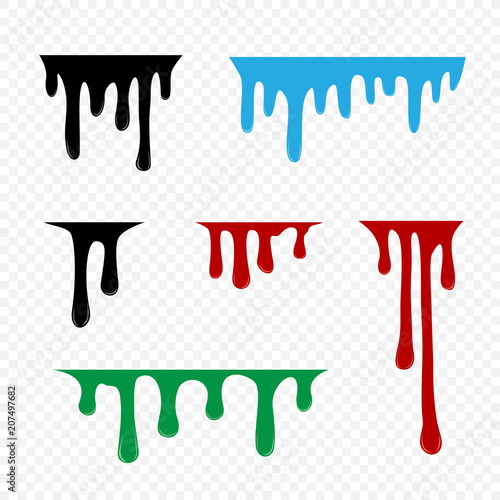 flows of paint liquid blood set