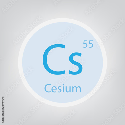 Caesium Cs chemical element icon- vector illustration