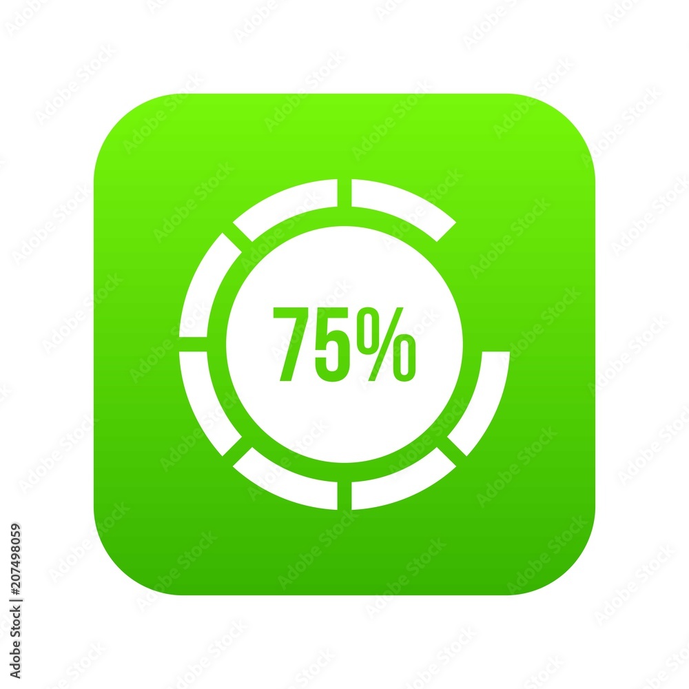 Sign 75 load icon digital green for any design isolated on white vector illustration Sign 75 load icon digital green for any design isolated on white vector illustration