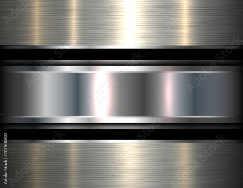 Metallic background silver, vector metal texture.