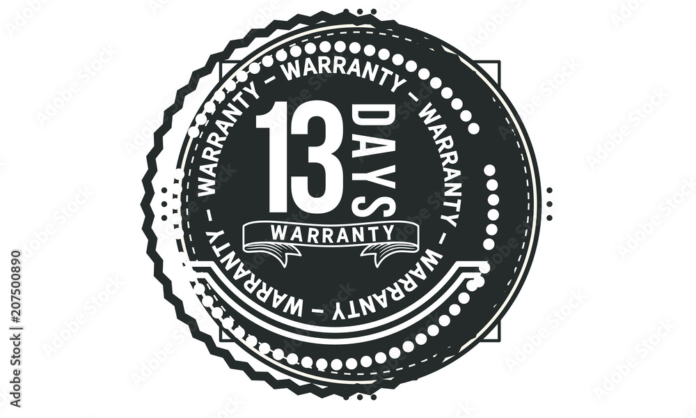 Fototapeta premium 13 days warranty icon vintage rubber stamp guarantee