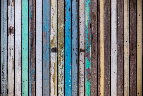 old colorful vintage plank wood pattern background