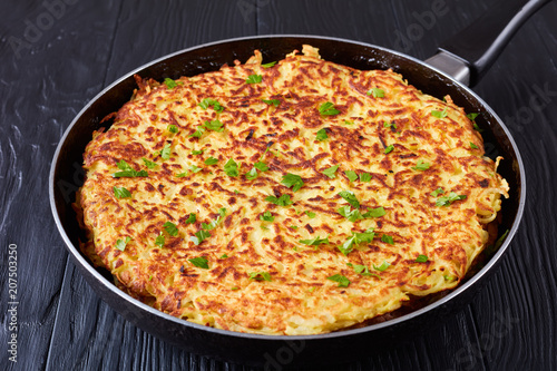 swiss rosti or potato pancake, close-up