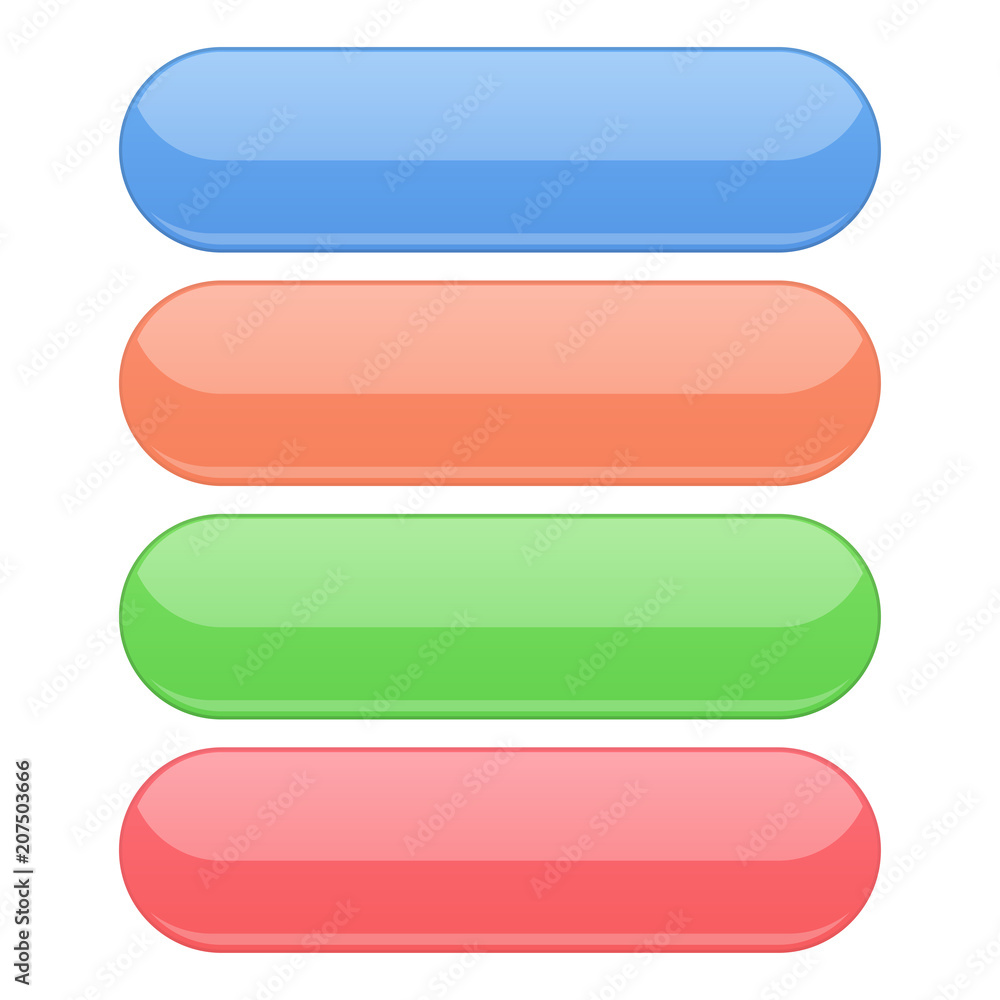 Interface web buttons. Colored set of oval icons Interface web buttons. Colored set of oval icons