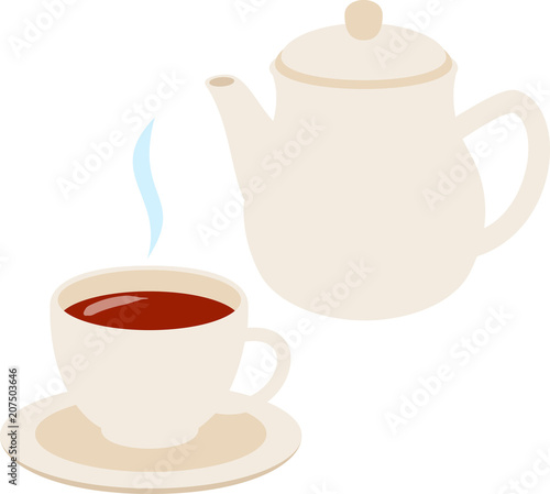 紅茶とティーポット