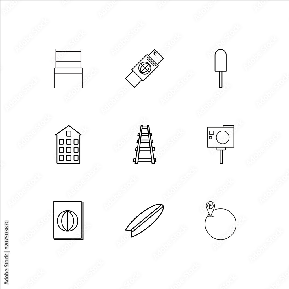 Travel And Tourism outline vector icons set Travel And Tourism outline vector icons set
