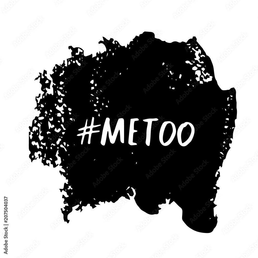 Hashtag Me too. Handwritten lettering Metoo. Vector illustration.