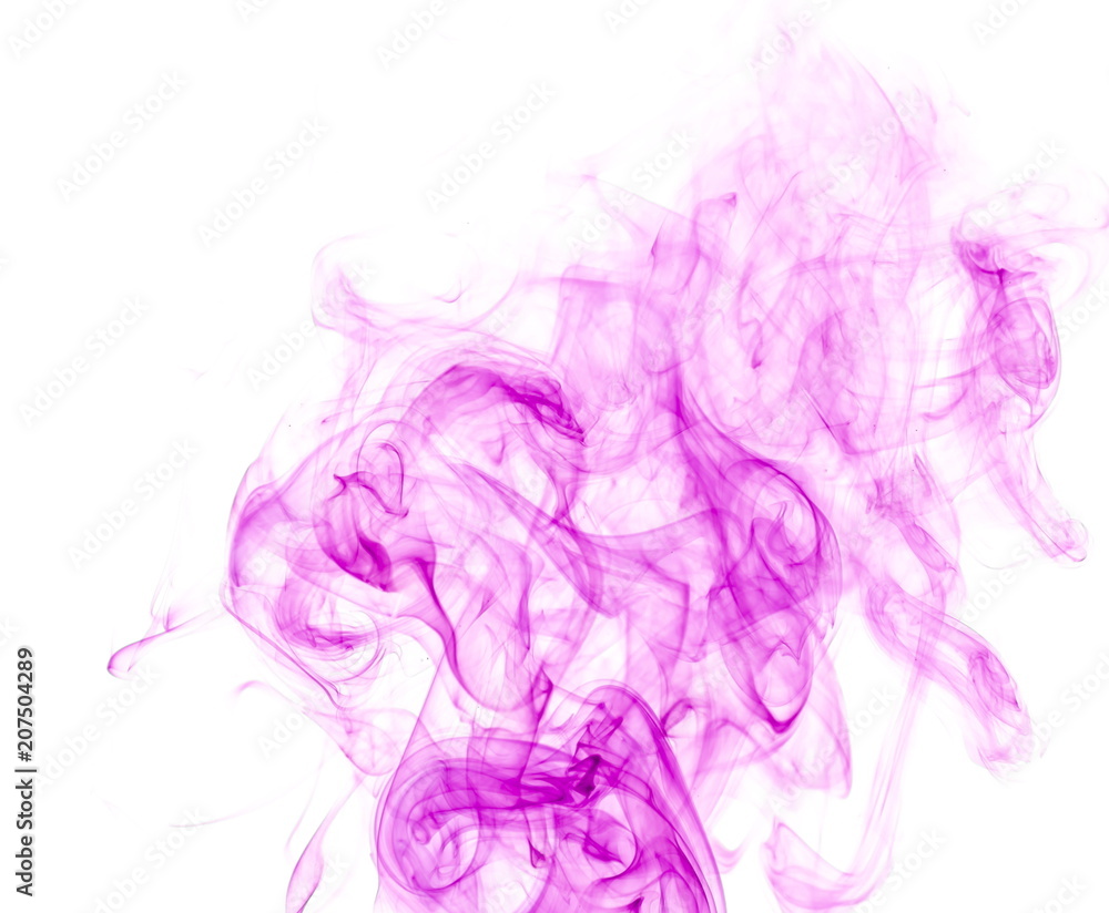 Fototapeta premium Purple smoke on white background