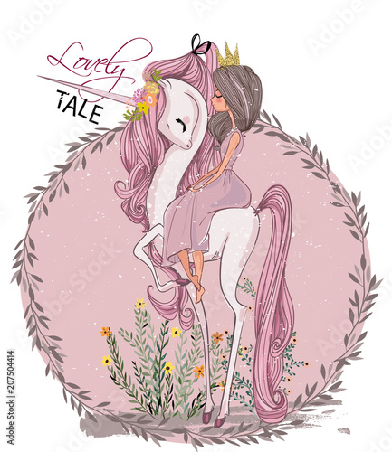 Dekoracja na wymiar  cute-unicorn-with-princess