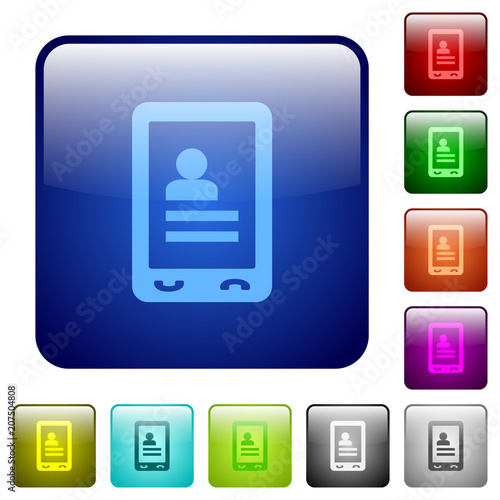 Mobile contacts color square buttons
