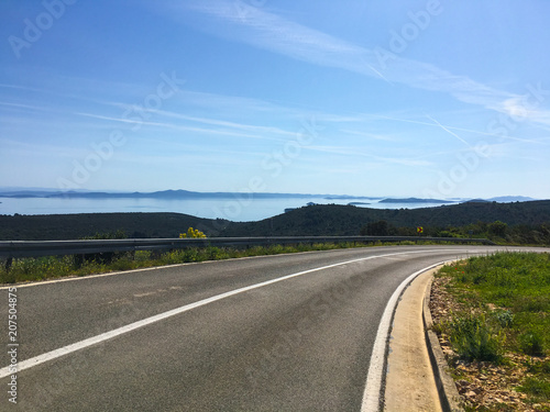Empty road by the ocean, Croatia