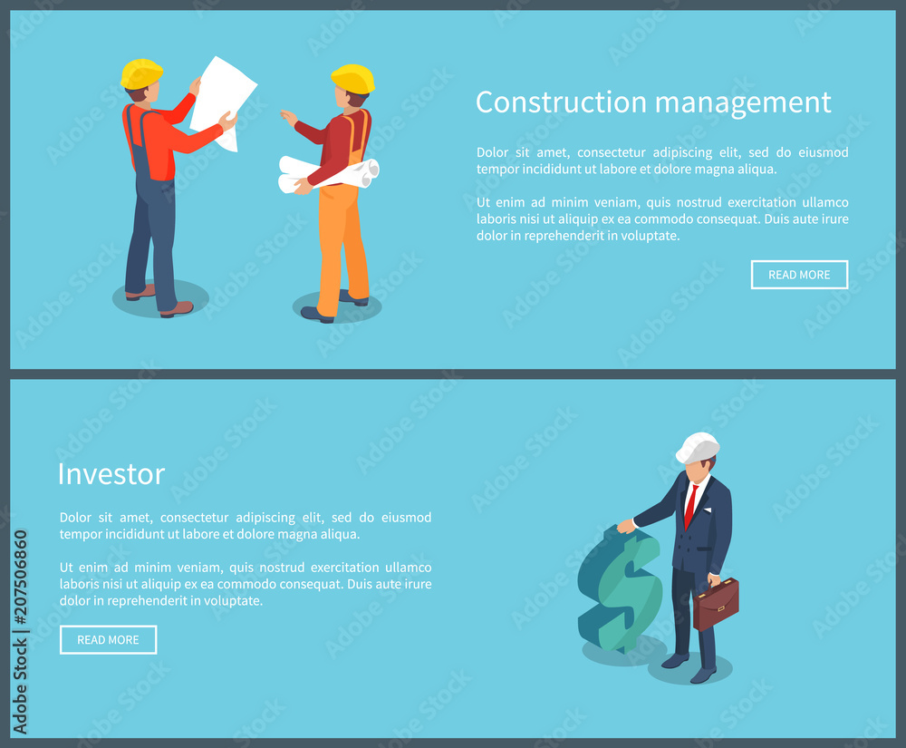 Construction Management Web Vector Illustration Construction Management Web Vector Illustration