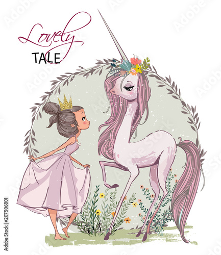 Dekoracja na wymiar  cute-unicorn-with-girl