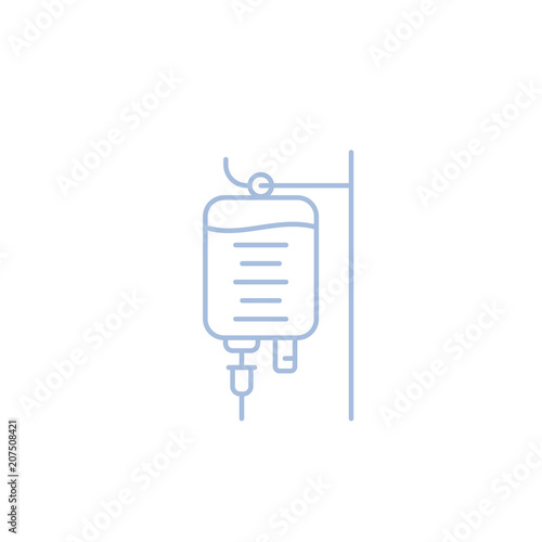 iv bag, medical drip isolated linear icon