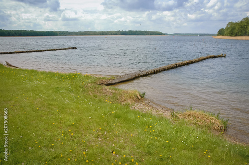 Kisajno Lake in Gizycko town, Masuria region of Poland photo