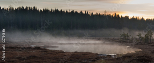 Bild auf Leinwand Misty before the sunrise
