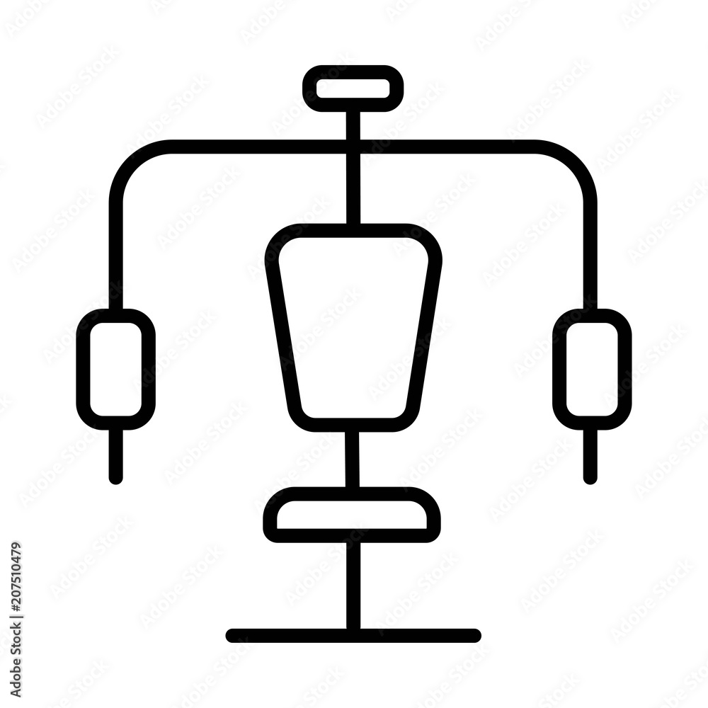Gym or fitness sport club equipment trainer machine weight bench vector icon Gym or fitness sport club equipment trainer machine weight bench vector icon