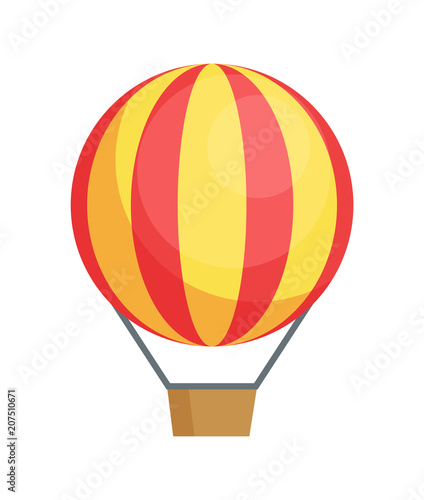 Flying Airballon Vector Poster Air Transport Icon