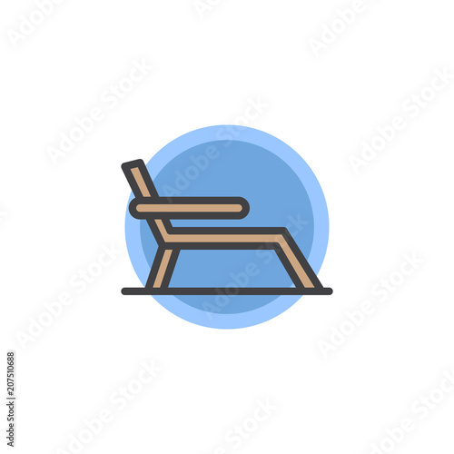 Beach chair filled outline icon, line vector sign, linear colorful pictogram isolated on white. deck chair symbol, logo illustration. Pixel perfect vector graphics