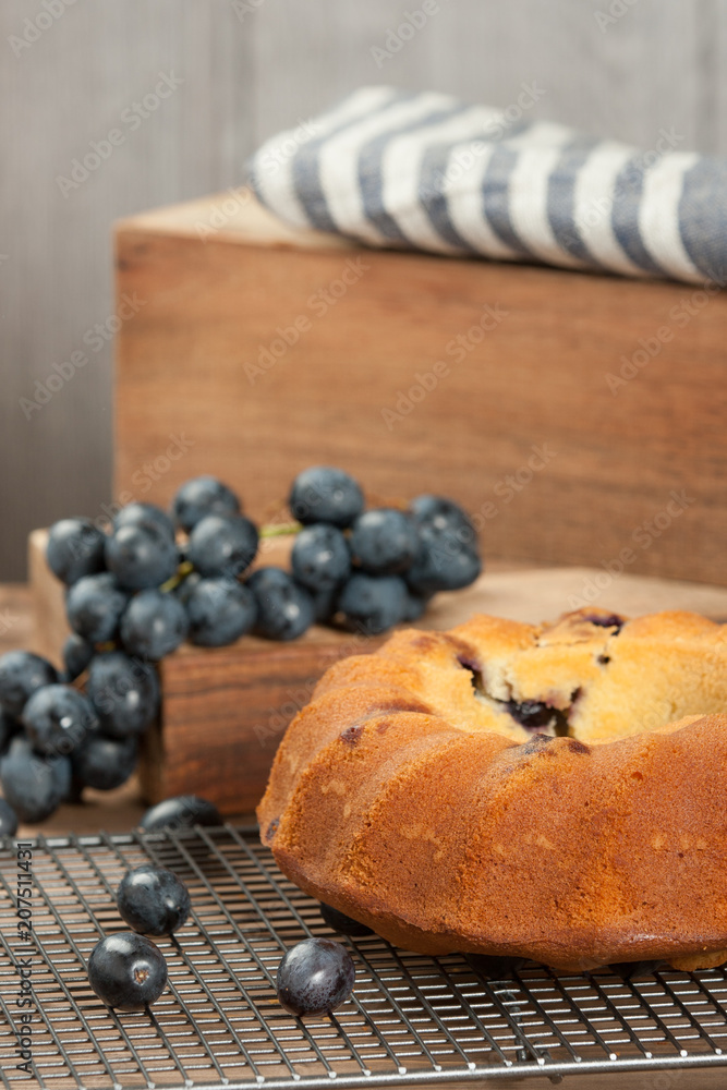 Home Baked Italian Cake With Grape. Home Baked Italian Cake With Grape.
