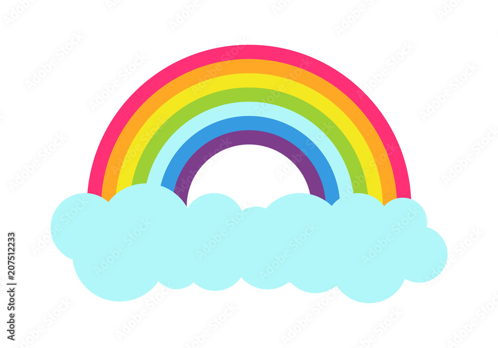 Princess Party Rainbow Poster Vector Illustration Princess Party Rainbow Poster Vector Illustration