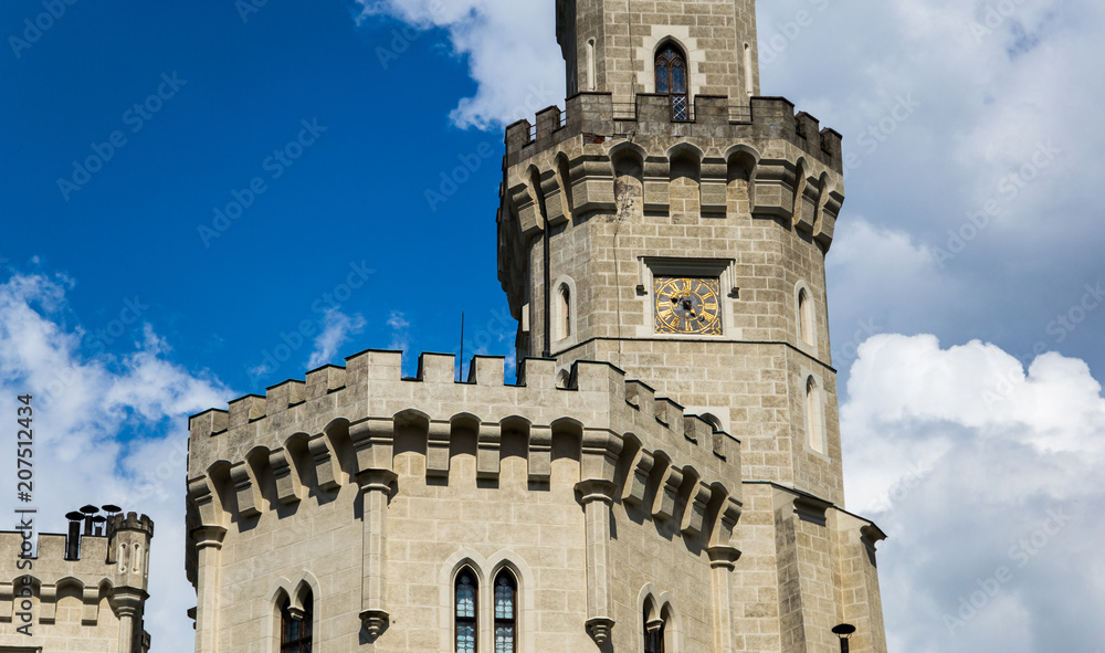 View of Renaissance Castle Hluboka nad Vltavou, Czech Republic