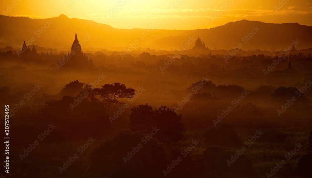 Myanmar. Sunsets in the Kingdom of Bagan