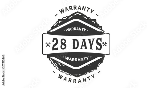 28 days warranty icon vintage rubber stamp guarantee