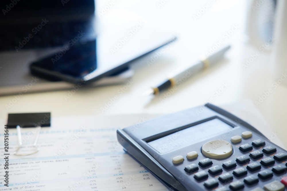 Closeup Finance equipment financial object on office table. Closeup Finance equipment financial object on office table.
