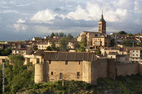 wall and historical center of the city of Segovia. Castilla y Leon, Spain
