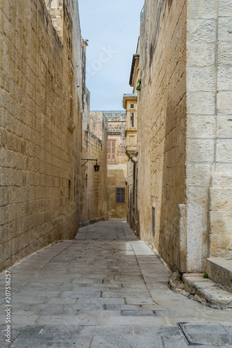 Photo of Typical street of Malta, ancient buildings and architecture