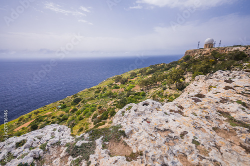 Photo of Radar station on Dingli Cliffs, Mediterranean Sea, Malta,