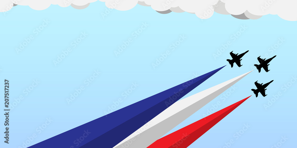 National holiday banner in blue white red colors for USA or France