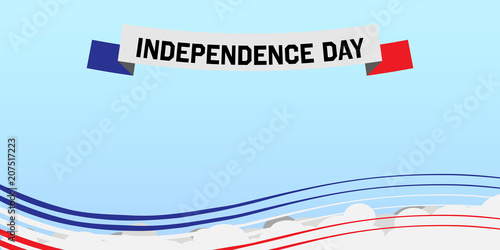 National holiday banner in blue white red colors for USA Independence Day