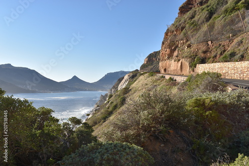 Beautiful view from Chapmans Peak Drive at sunset in Cape Town, South Africa