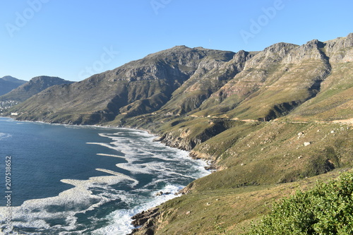 Beautiful view from Chapmans Peak Drive at sunset in Cape Town, South Africa