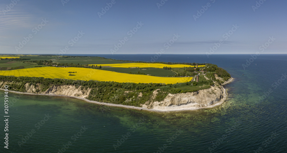 Aerial view of Cape Arkona on the island of Ruegen in Mecklenburg-Vorpommern