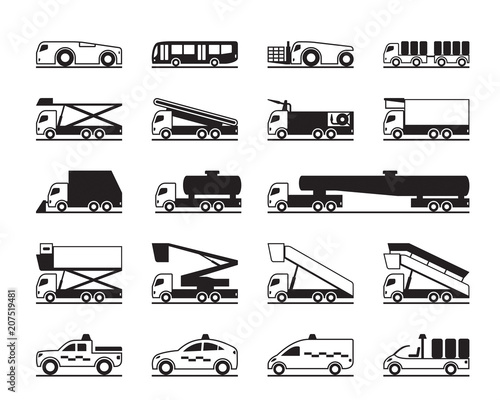 Airport maintenance vehicles - vector illustration