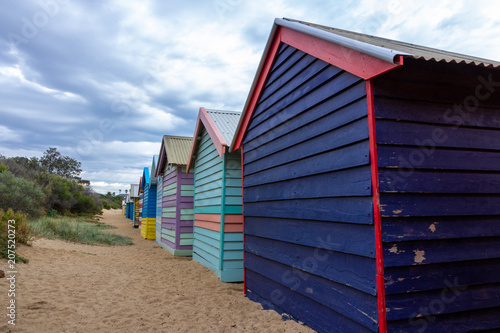 Brighton Bathing Boxes, one of popular attraction travel places in melbourne, located  on Dendy street Beach, Victoria, Melbourne photo