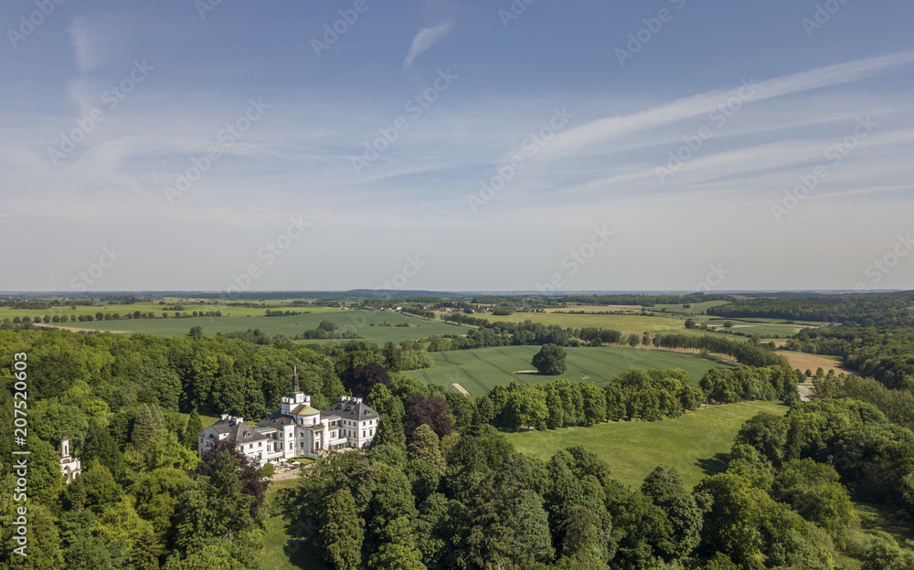 Aerial view of Schlitz castle, a magnificent country-mansion in the Mecklenburg Vorpommern