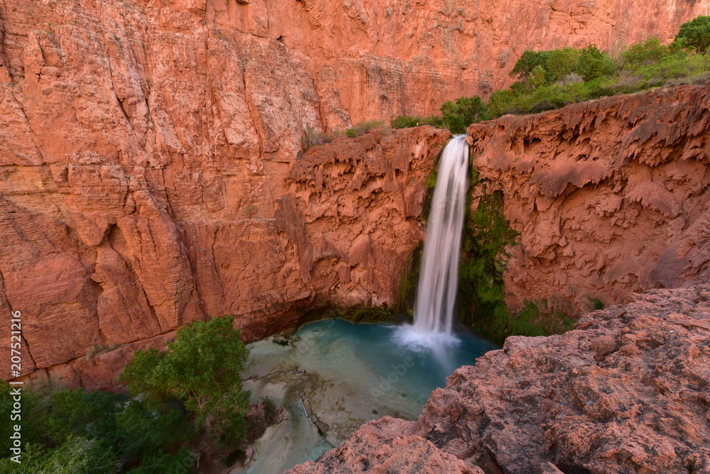 Mooney Falls in Havasupai Indian Reservation in Arizona, USA Mooney Falls in Havasupai Indian Reservation in Arizona, USA