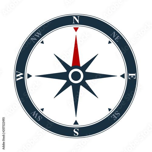 Vector compass rose icon, navigation symbol